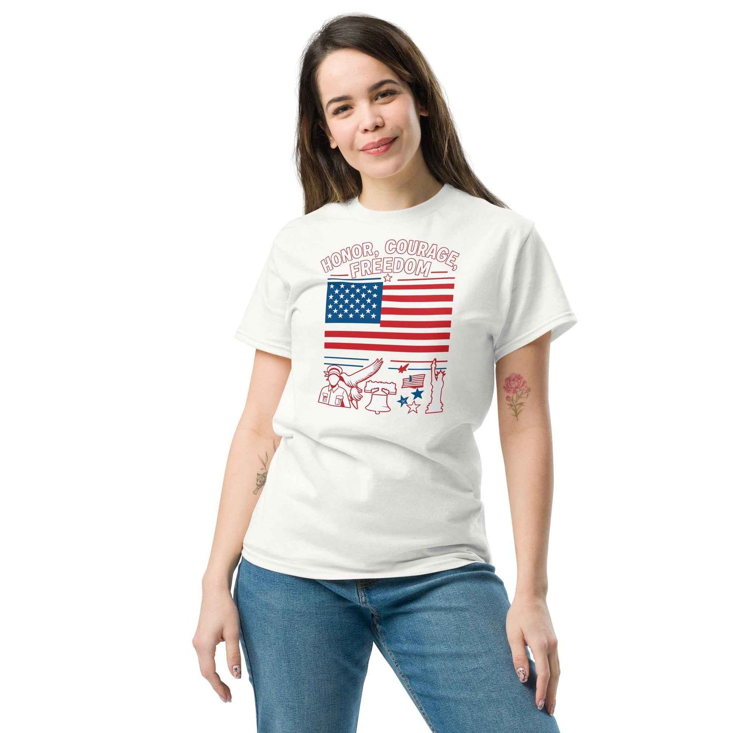 Honor Courage Freedom Streetwear T-Shirt for the Brave and Bold - 7 Stage Streetwear