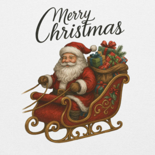 Ride Into Holiday Cheer with the Santa Sleigh T-Shirt to Celebrate the Season - 7 Stage Streetwear