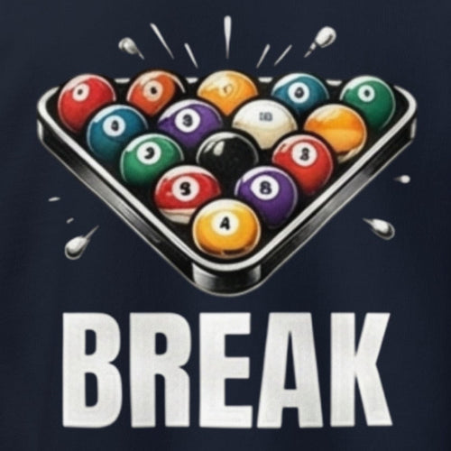 Close-up of the Break The Rack Pool Player Hoodie print by 7 Stage Streetwear
