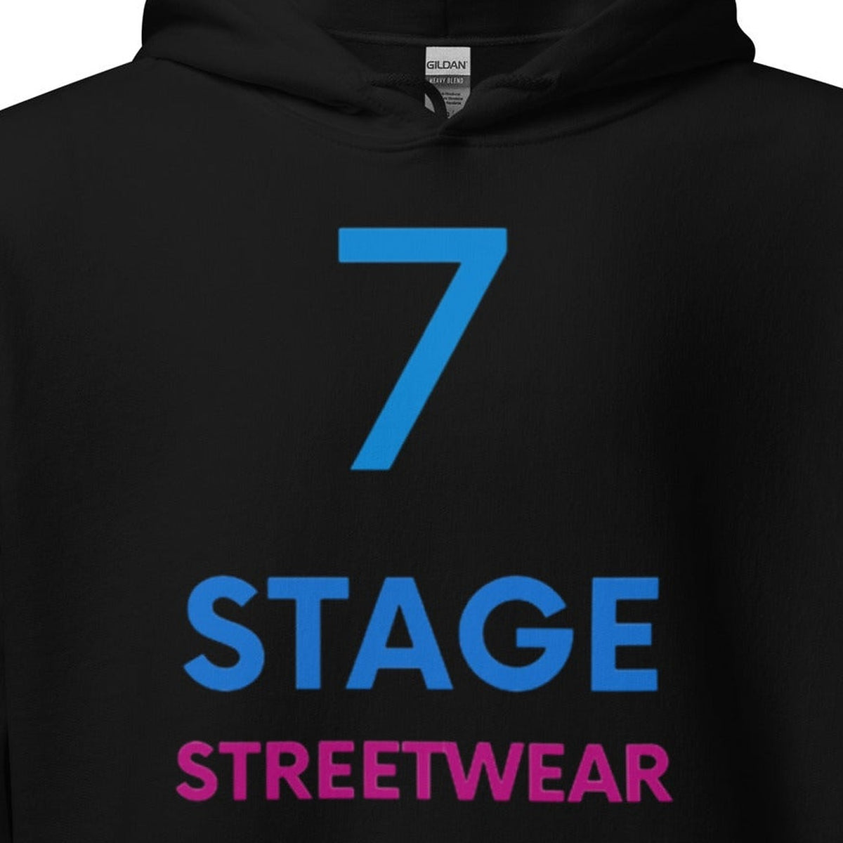 Close-up of the 7 Stage Streetwear Hoodie print by 7 Stage Streetwear