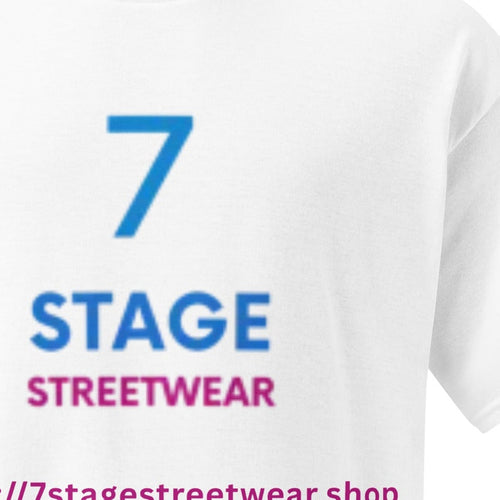 Close-up of the 7 Stage Streetwear Logo Tee print by 7 Stage Streetwear