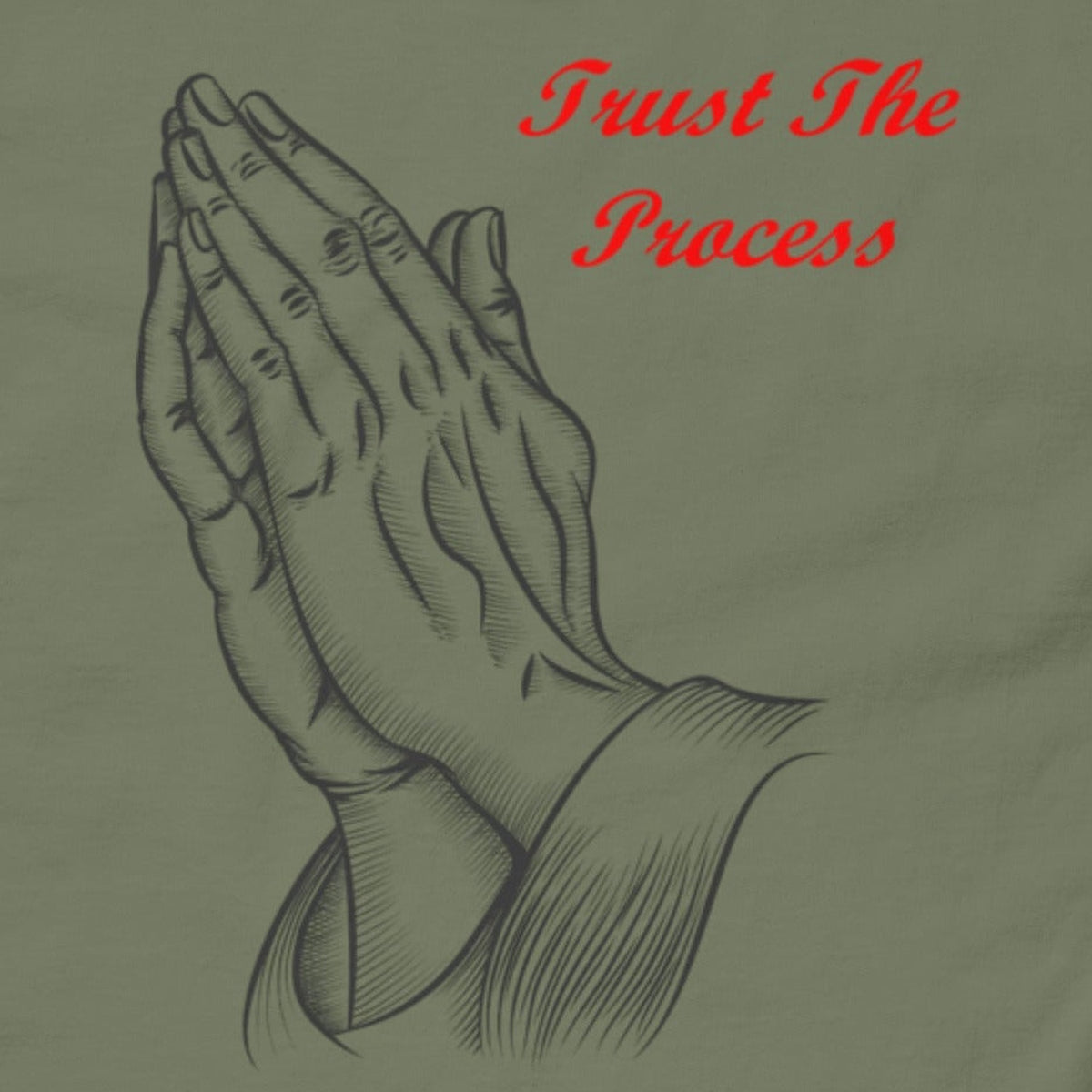 Close-up of the Trust the Process Graphic Tee print by 7 Stage Streetwear