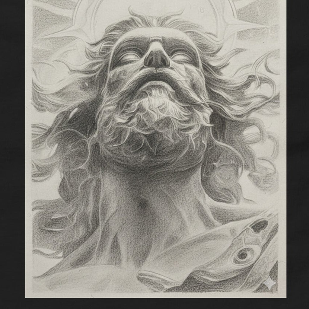 Close-up of the Jesus Graphic Tee print by 7 Stage Streetwear