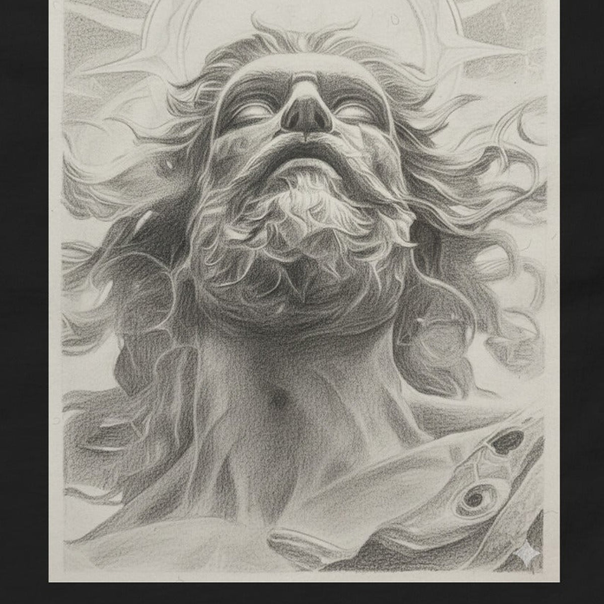 Close-up of the Jesus Graphic Tee print by 7 Stage Streetwear