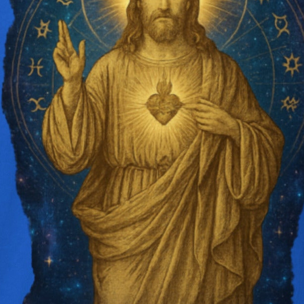 Close-up of the Jesus Is the Light Graphic Tee print by 7 Stage Streetwear