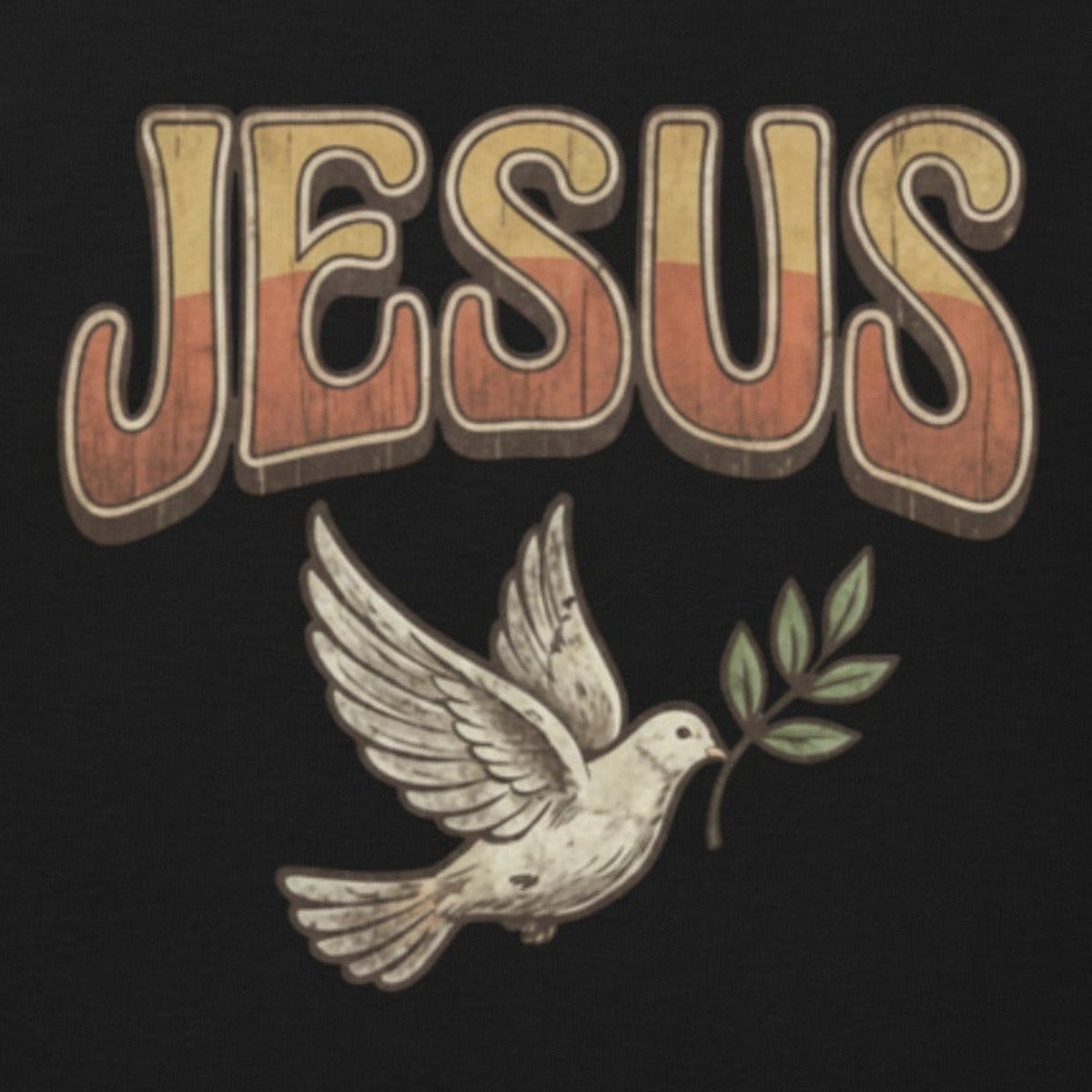 Close-up of the Jesus Bird Graphic Tee print by 7 Stage Streetwear