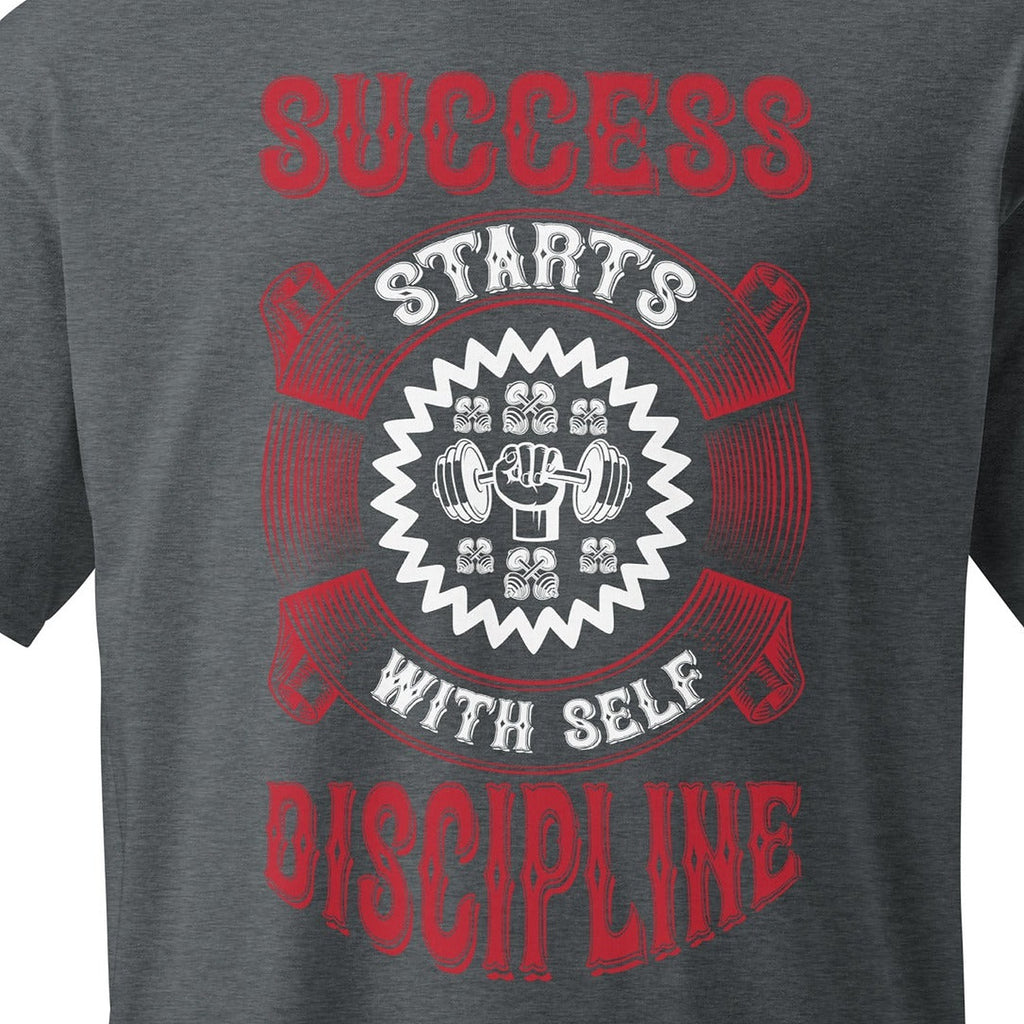 Close-up of the Success Self Discipline Graphic Tee print by 7 Stage Streetwear