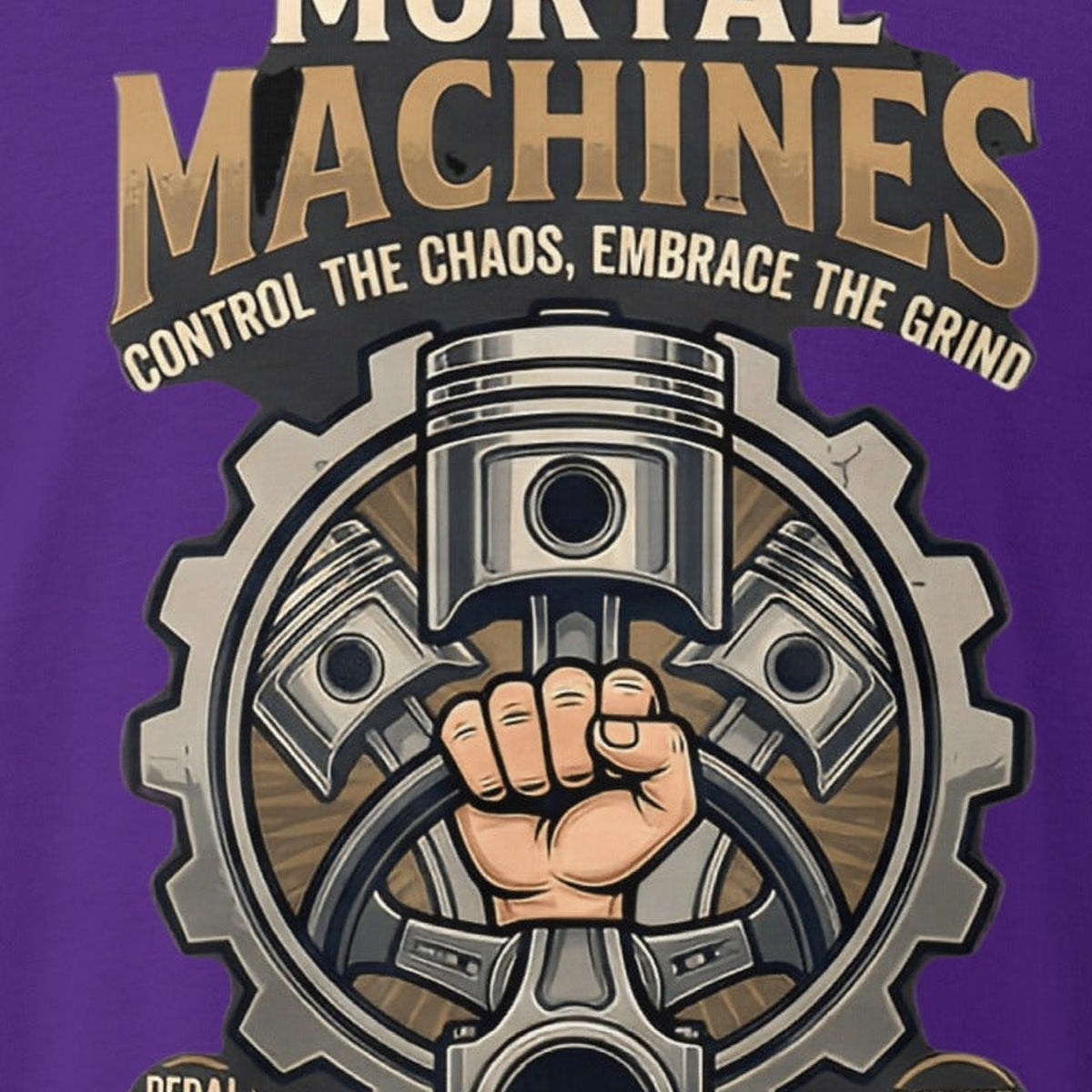 Close-up of the Embrace the Grind Graphic Tee print by 7 Stage Streetwear