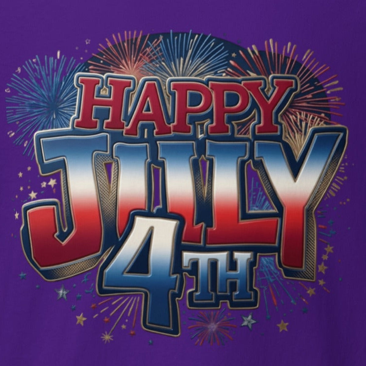 Close-up of the Happy 4th of July Tee print by 7 Stage Streetwear