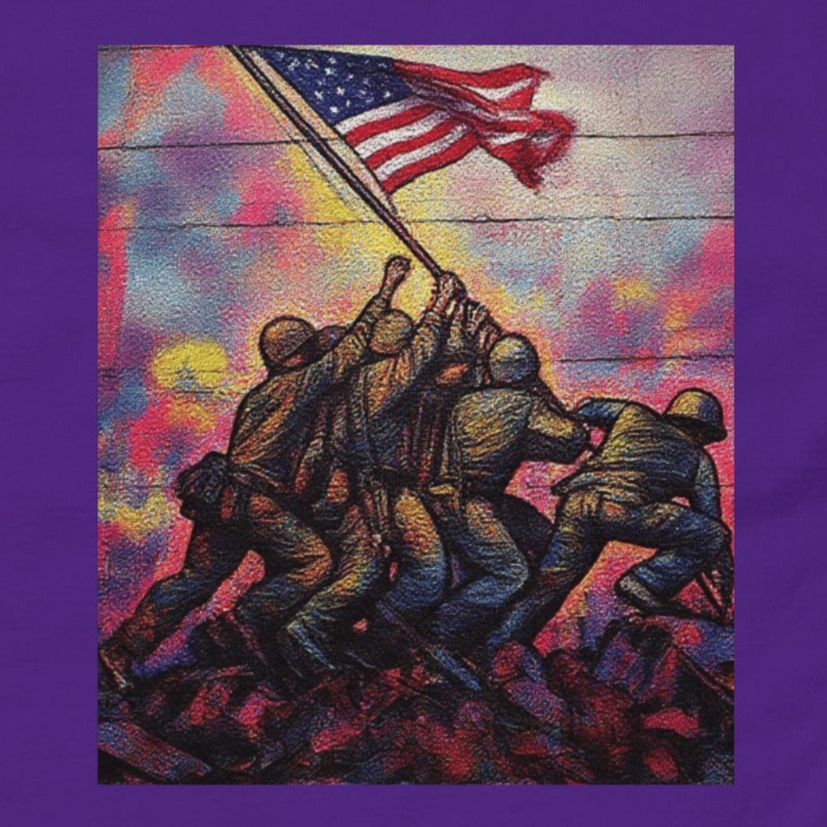 Close-up of the 250 Years Still Standing T-Shirt print by 7 Stage Streetwear