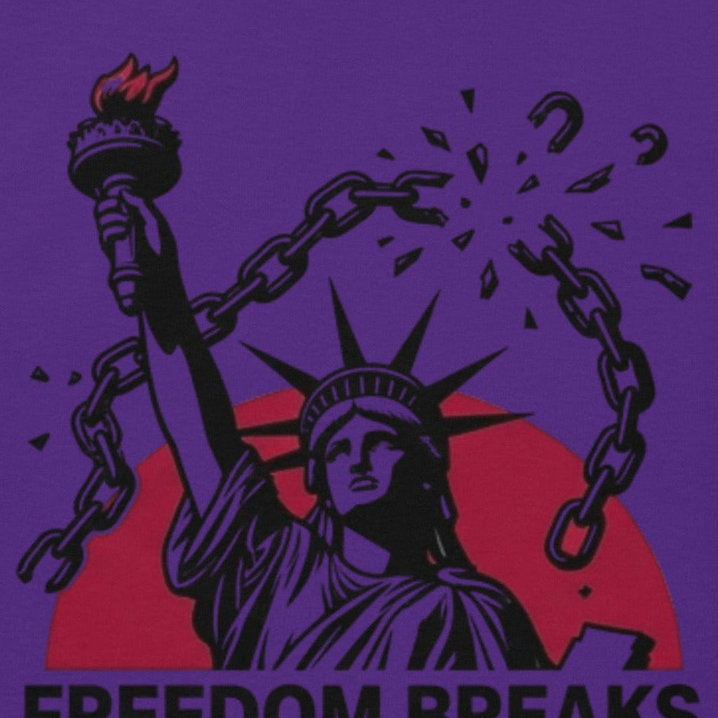 Close-up of the Freedom Breaks T-Shirt print by 7 Stage Streetwear