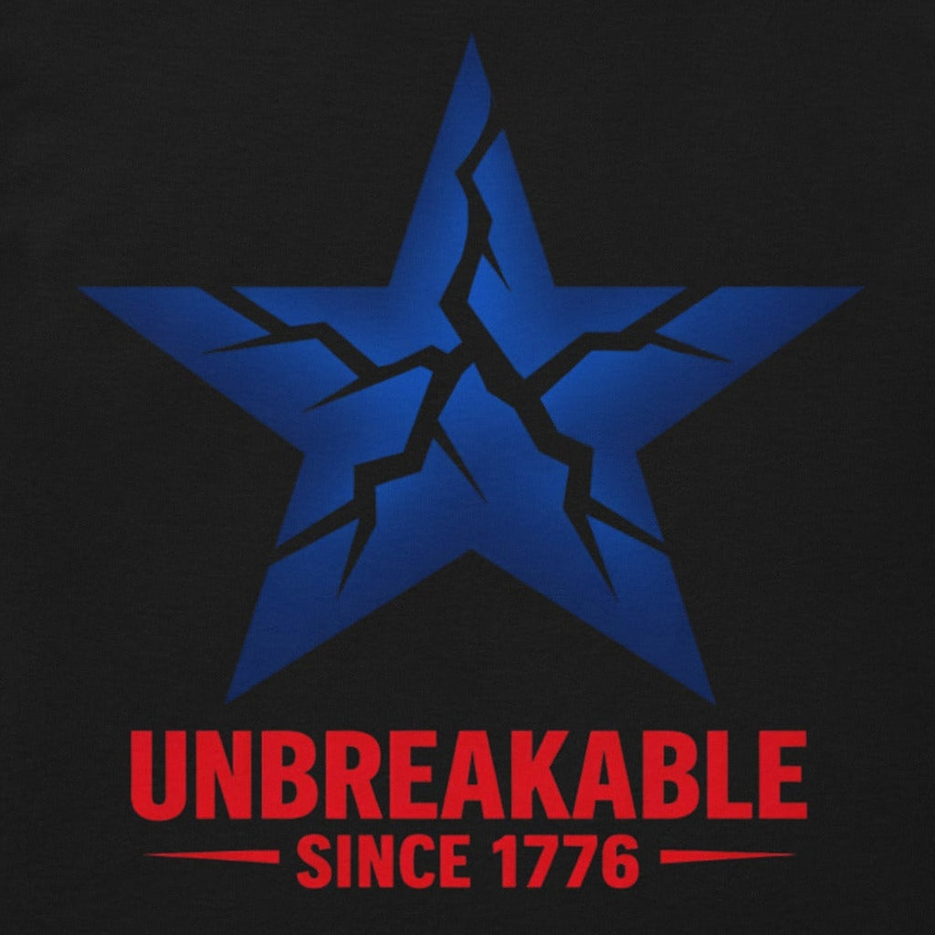 Close-up of the Unbreakable Star T-Shirt print by 7 Stage Streetwear