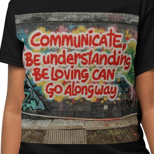 Close-up of the 3 Stages of Kindness Graphic Tee print by 7 Stage Streetwear