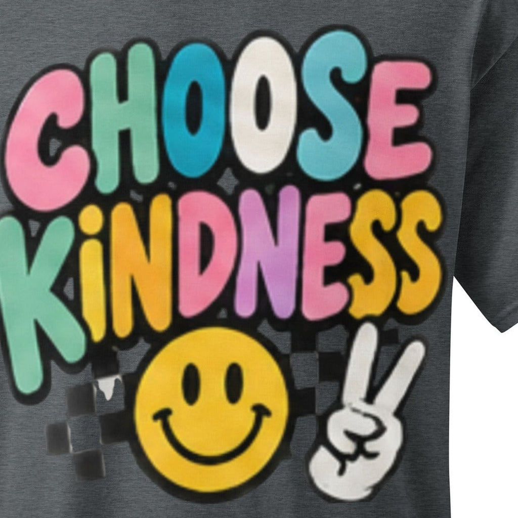 Close-up of the Choose Kindness Graphic Tee print by 7 Stage Streetwear