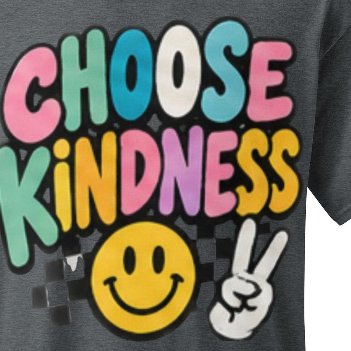Close-up of the Choose Kindness Graphic Tee print by 7 Stage Streetwear