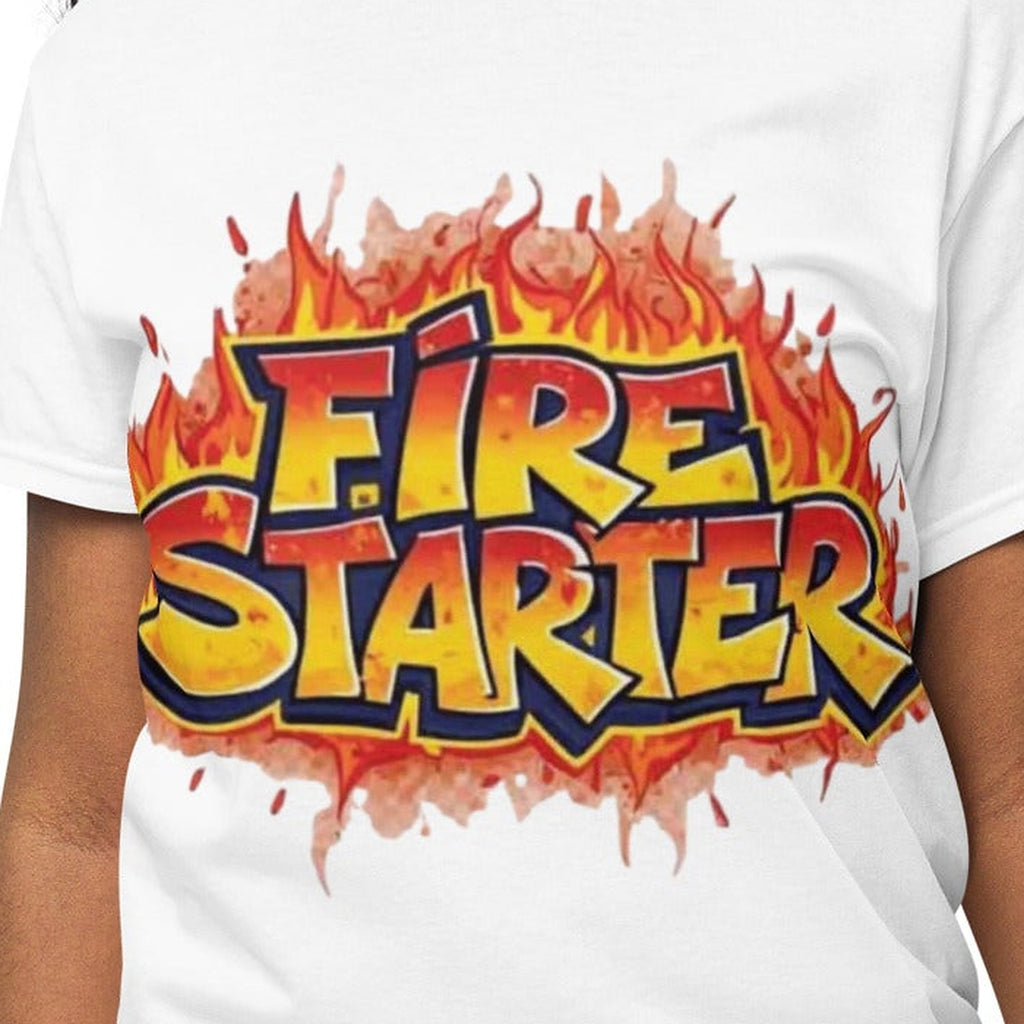 Close-up of the Fire-Starter Graphic Tee print by 7 Stage Streetwear