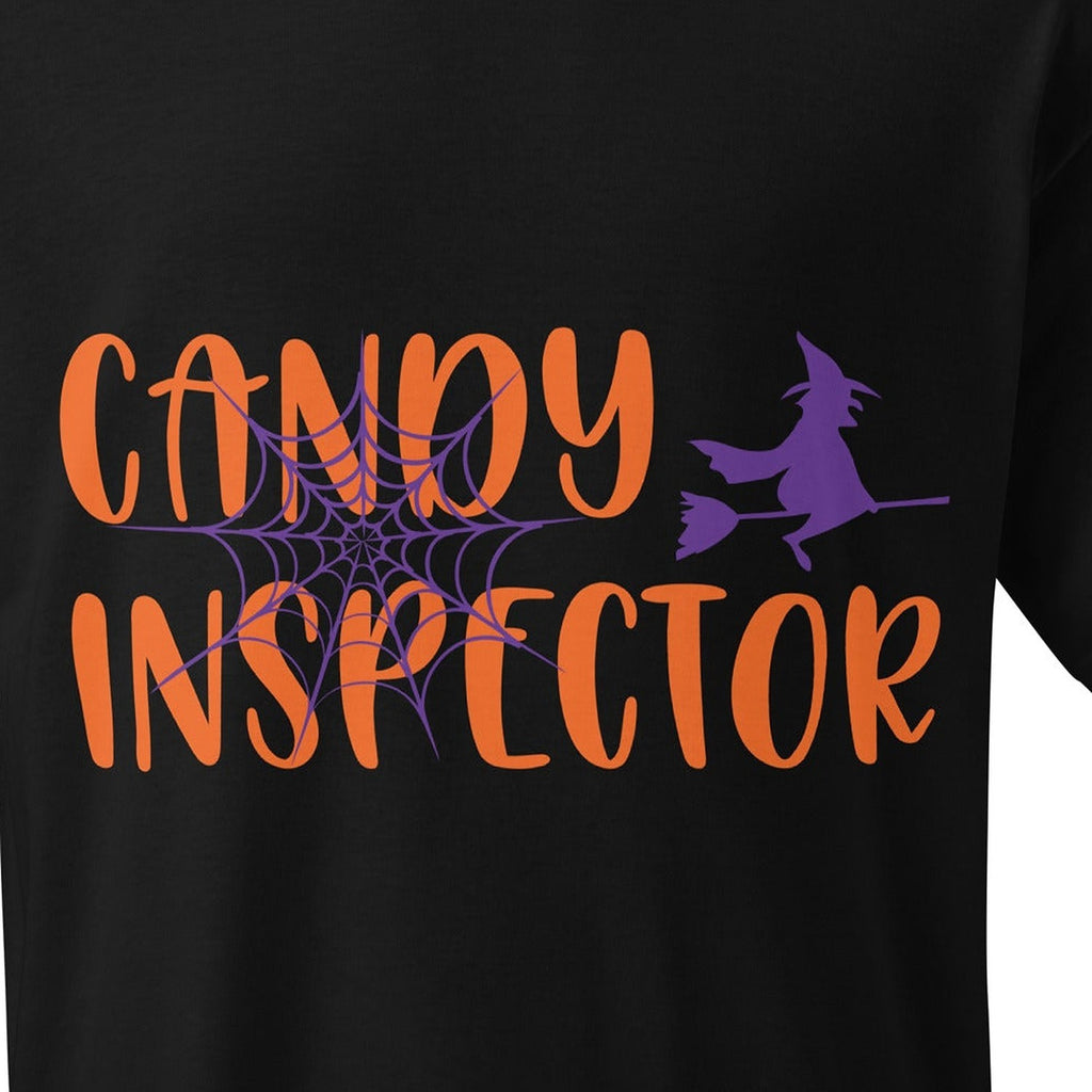 Close-up of the Candy Inspector Halloween Tee print by 7 Stage Streetwear