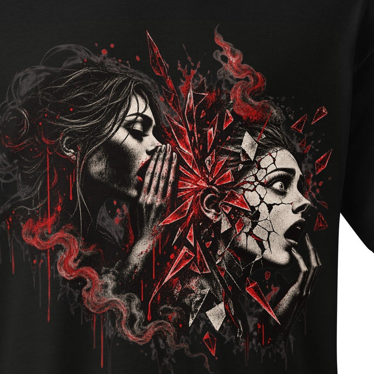Close-up of the Starting Fires Graphic Tee print by 7 Stage Streetwear