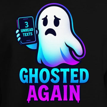 Close-up of the Cozy Ghosted Again Hoodie print by 7 Stage Streetwear