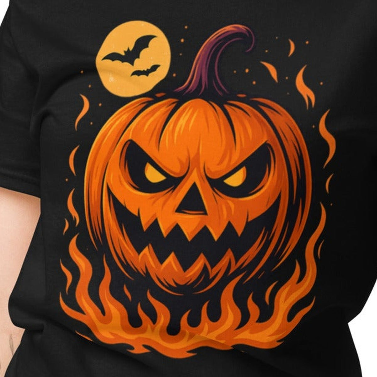 Close-up of the Mean Pumpkin Graphic Tee print by 7 Stage Streetwear