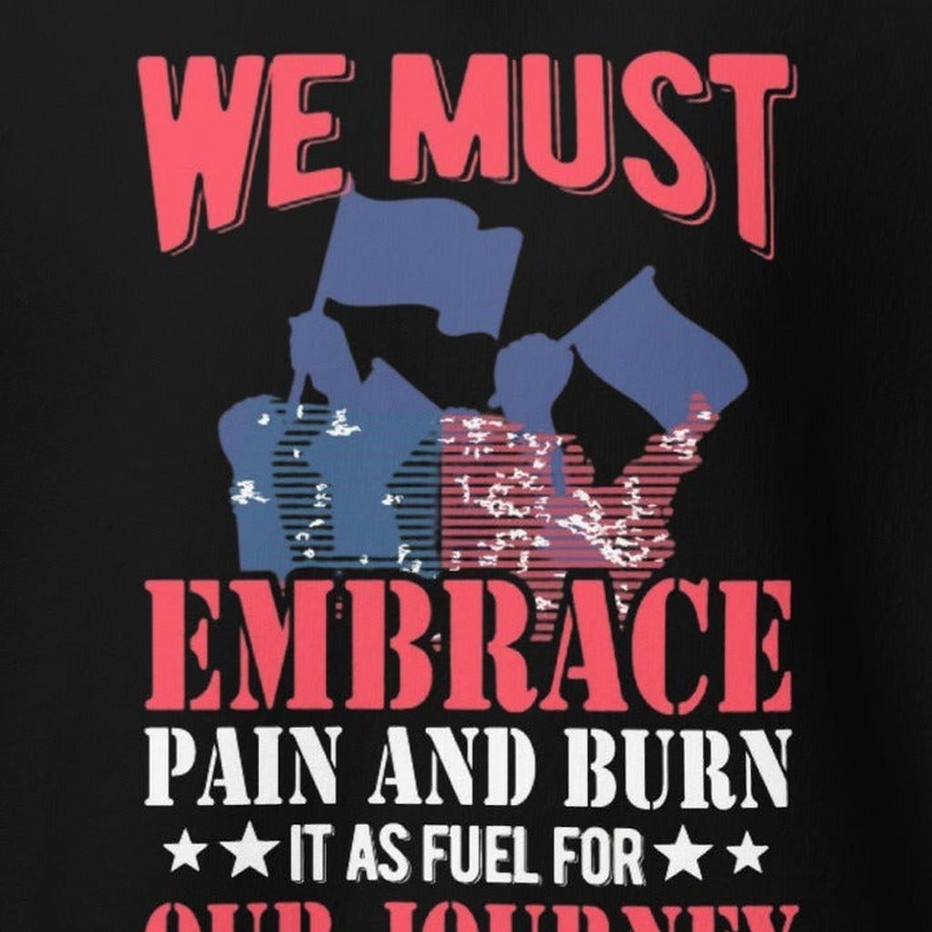 Close-up of the Embrace Pain Graphic Hoodie print by 7 Stage Streetwear