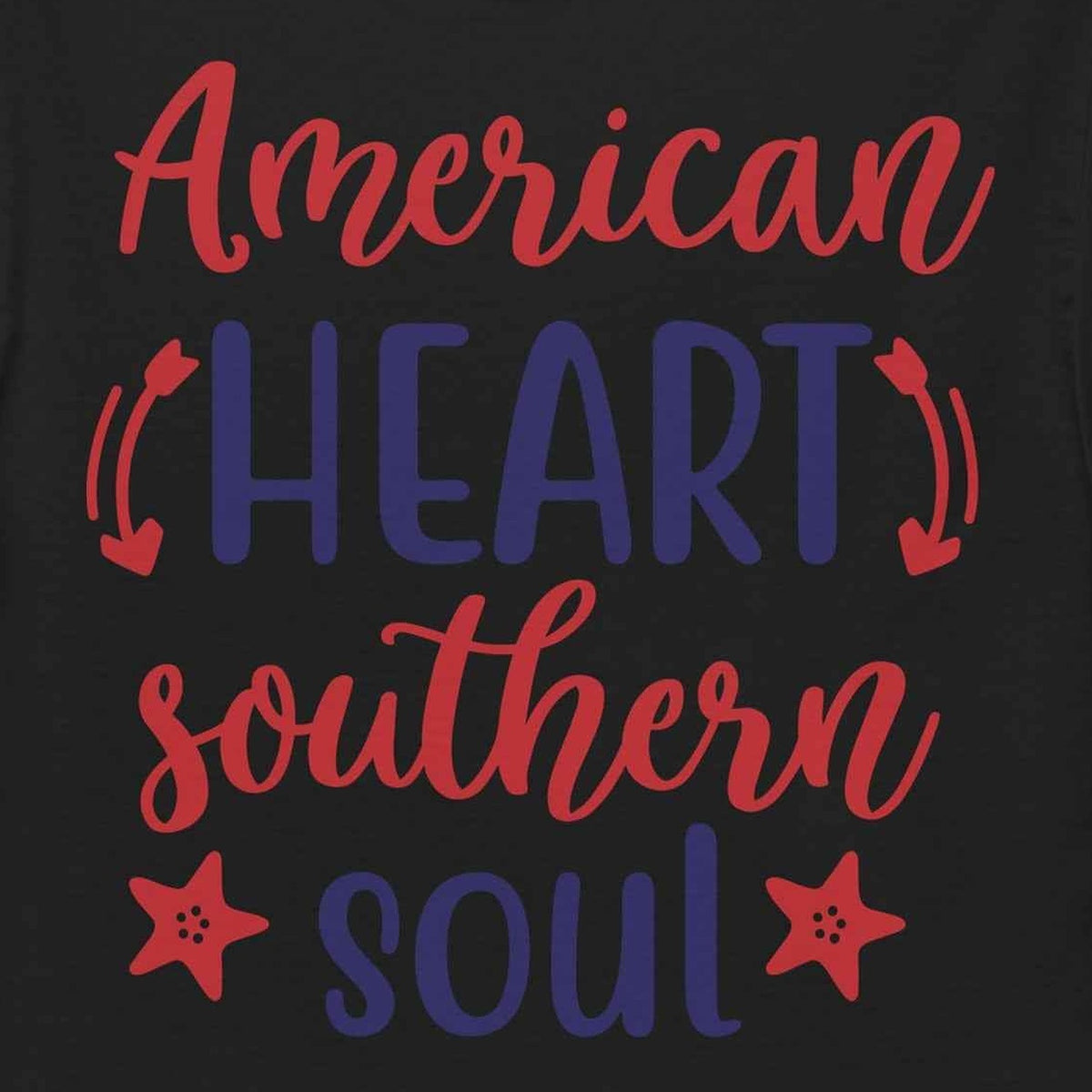 Close-up of the American Heart Southern Soul Tee print by 7 Stage Streetwear