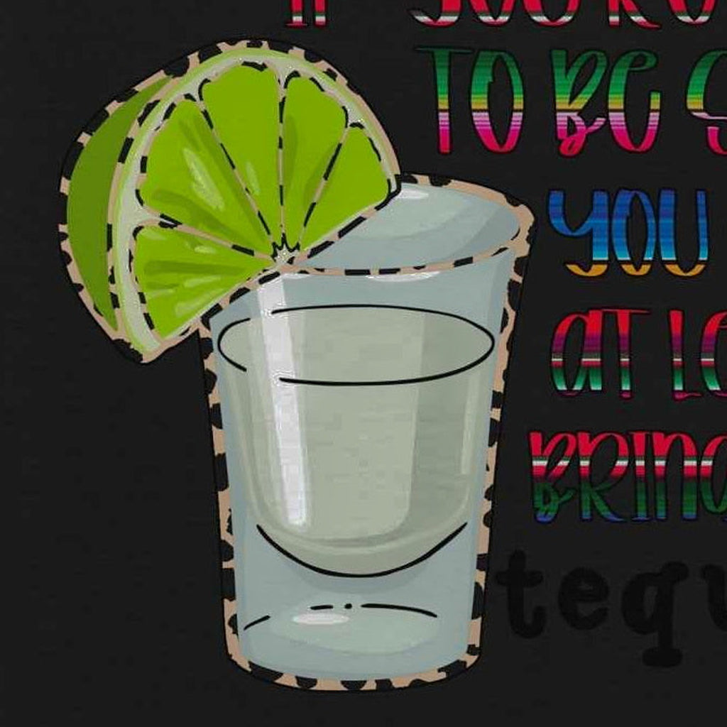 Close-up of the Tequila Too Salty Tee print by 7 Stage Streetwear