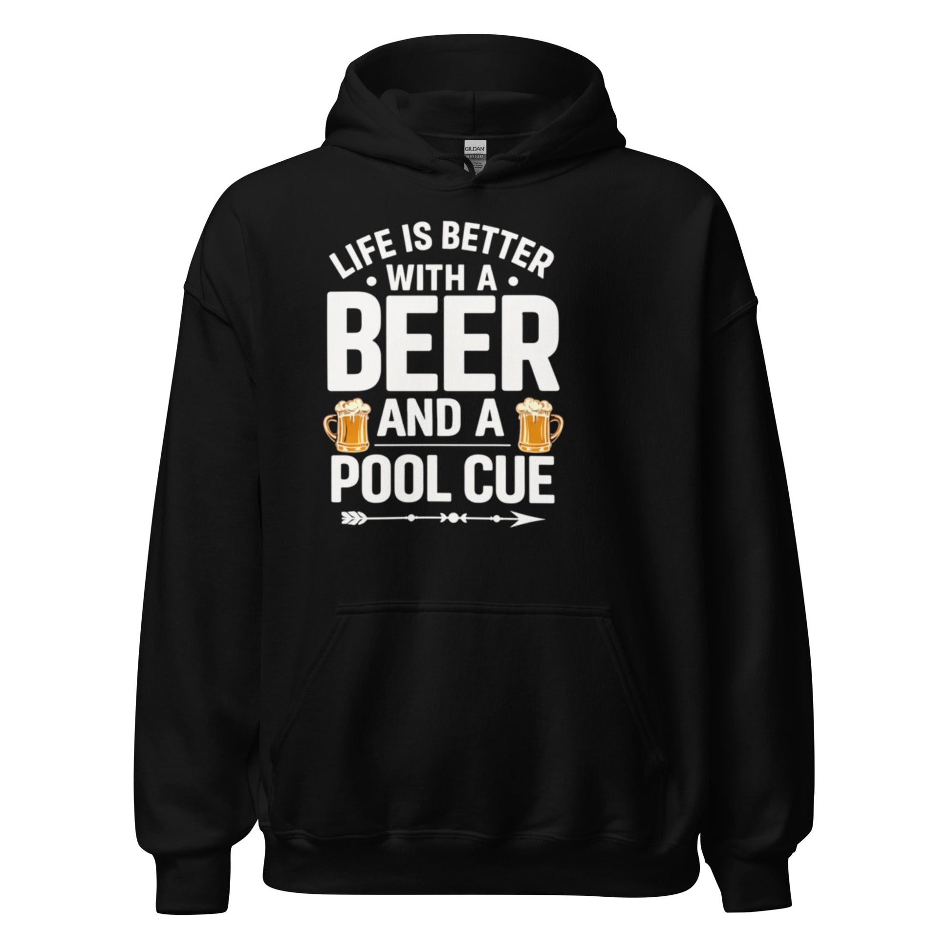 Pool Cue and Beer funny billiards hoodie