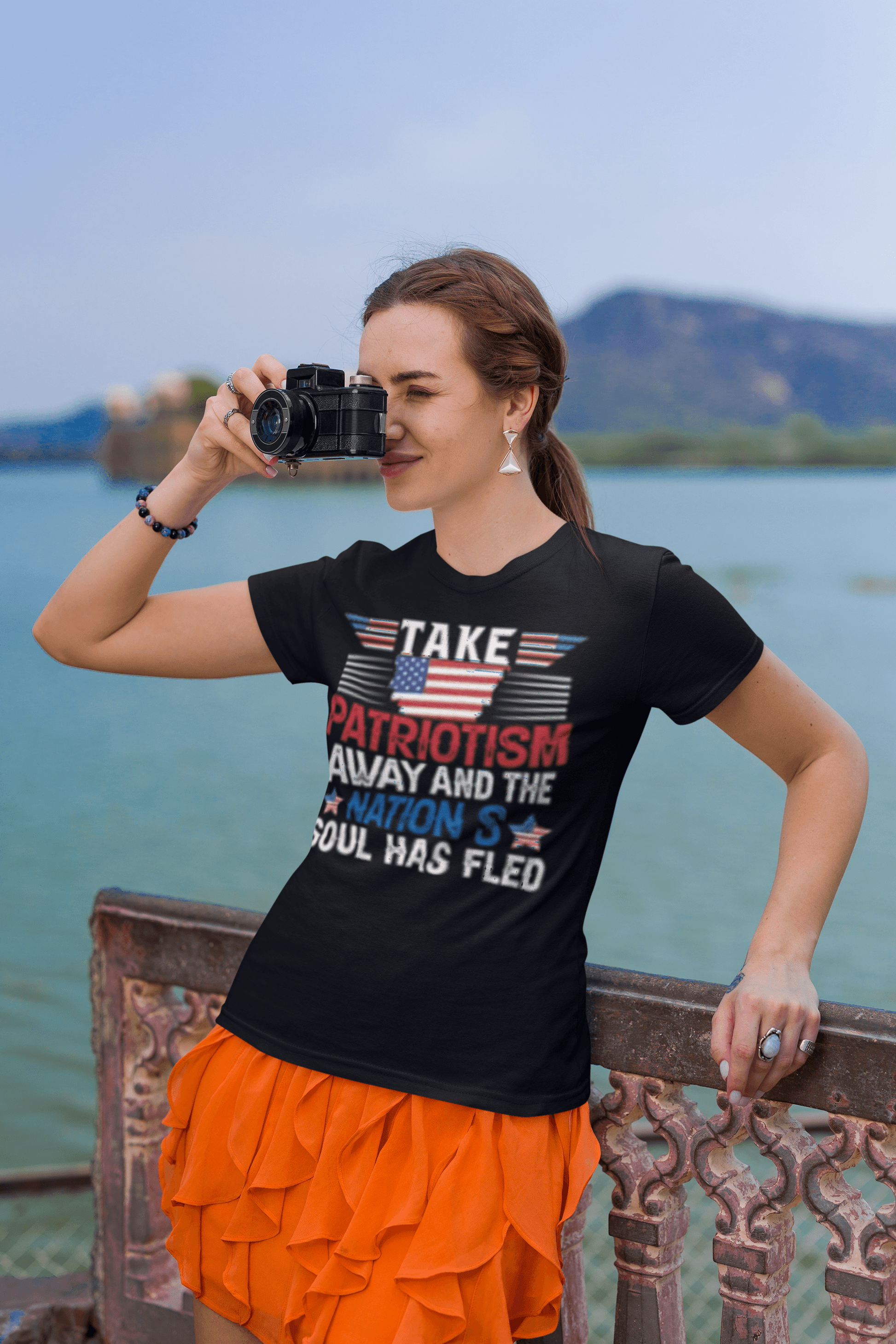 Patriotism Away patriotic graphic tee