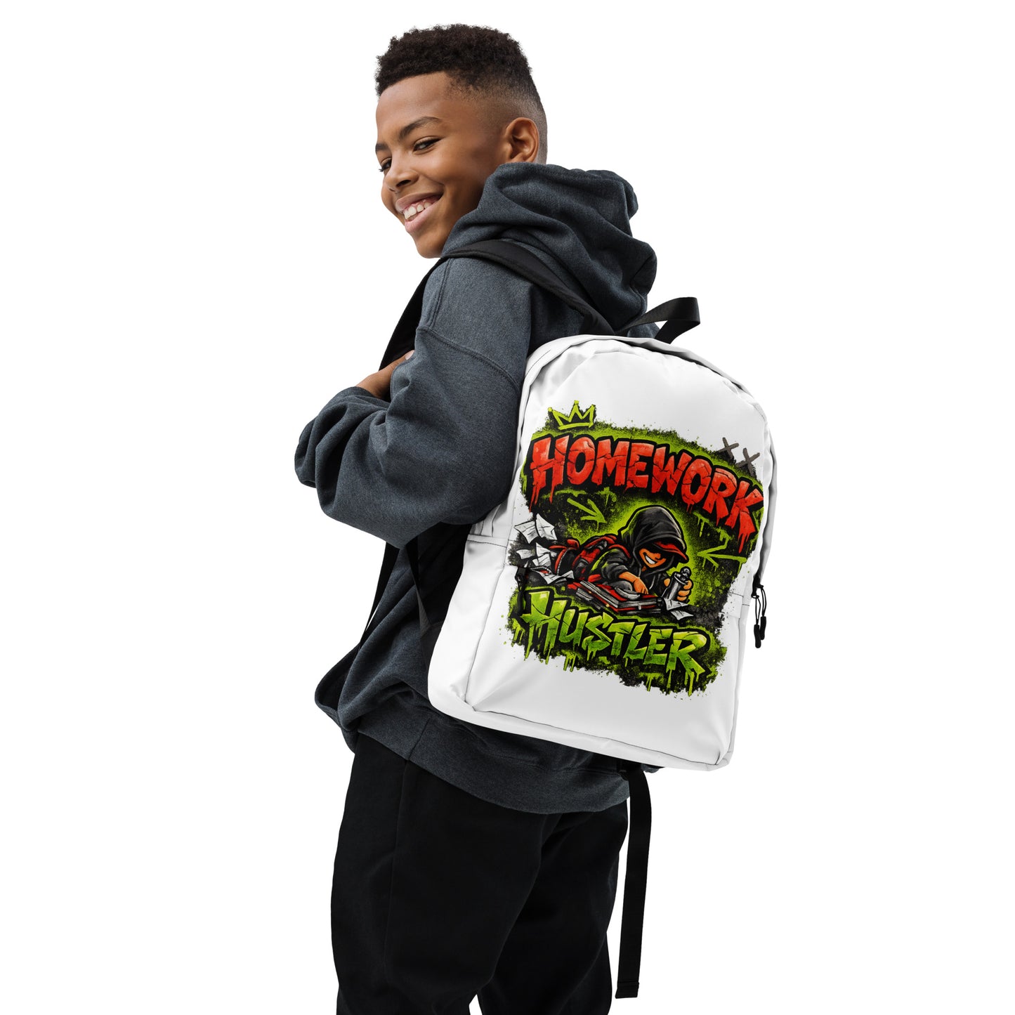 Home Work Hustler Graphic Backpack by 7 Stage Streetwear