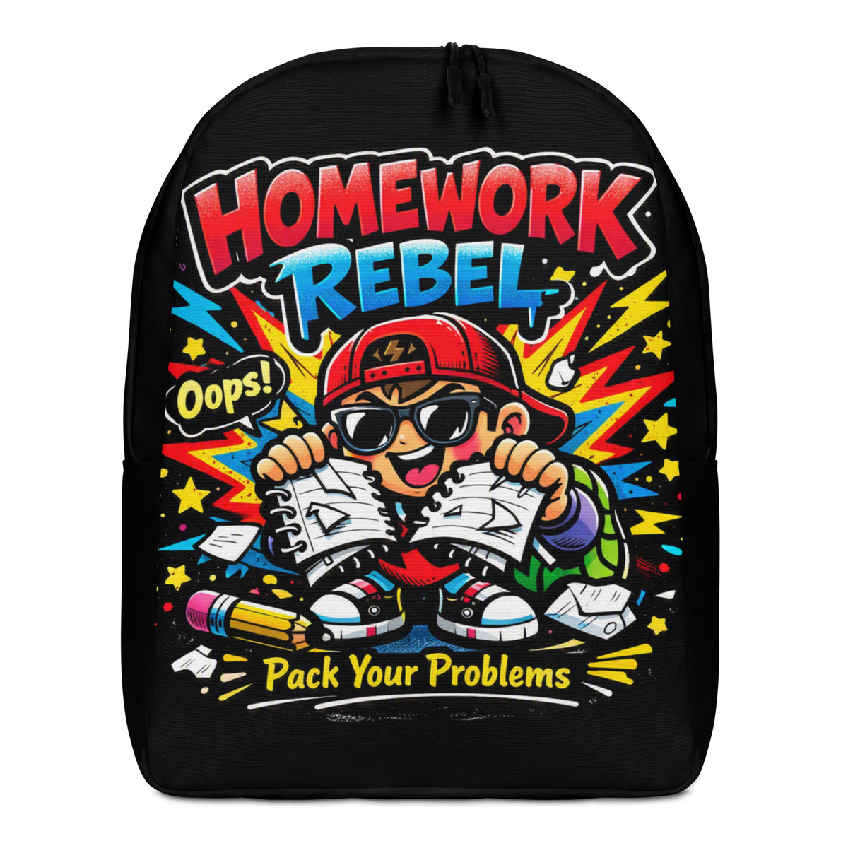 Homework Rebel Kids anti-establishment backpack in white