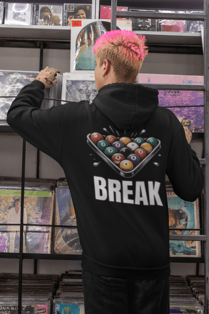 Break the Rack billiards graphic hoodie