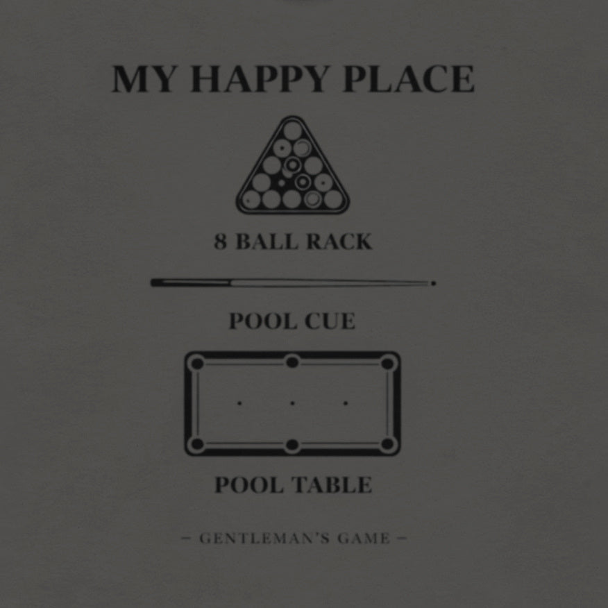 My Happy Place pool player graphic tee