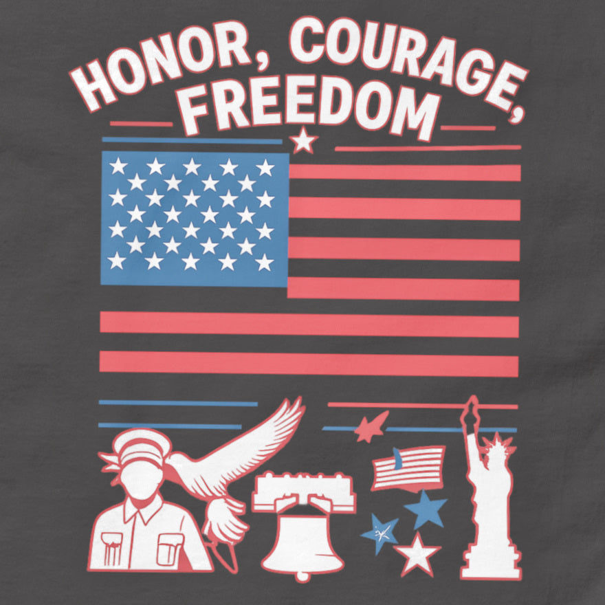 Honor Courage Freedom patriotic graphic tee