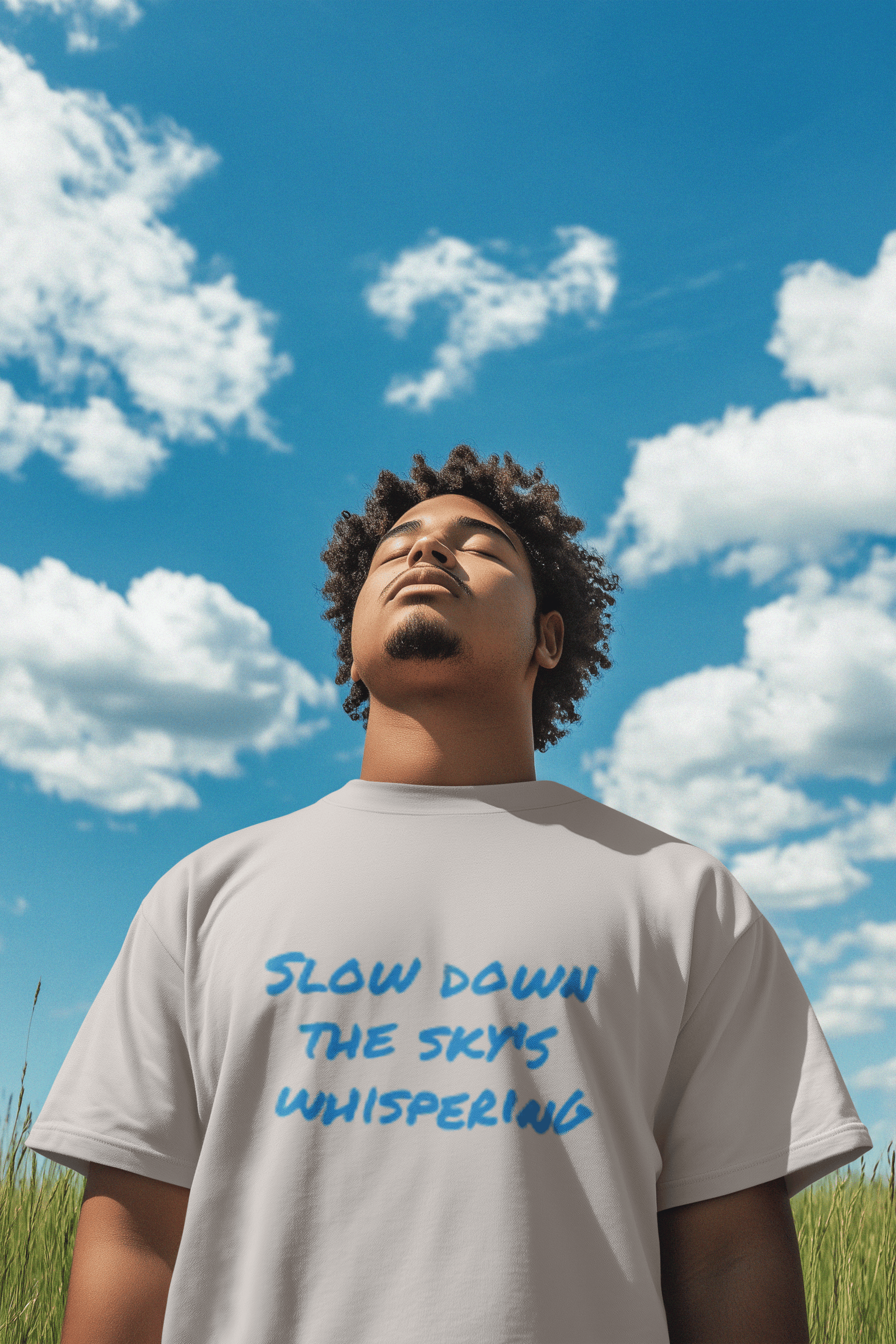 Slow Down the Sky inspirational graphic tee