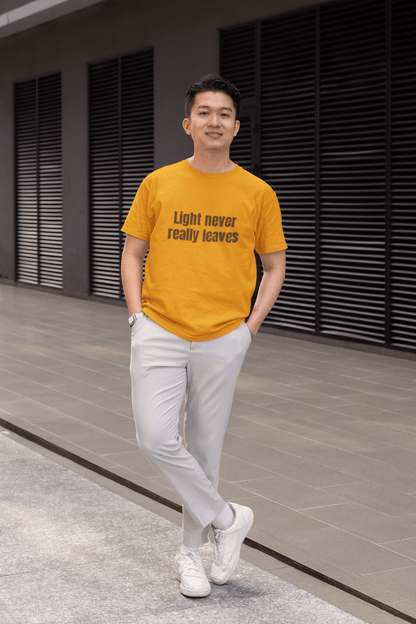 Light Never Leaves inspirational graphic tee
