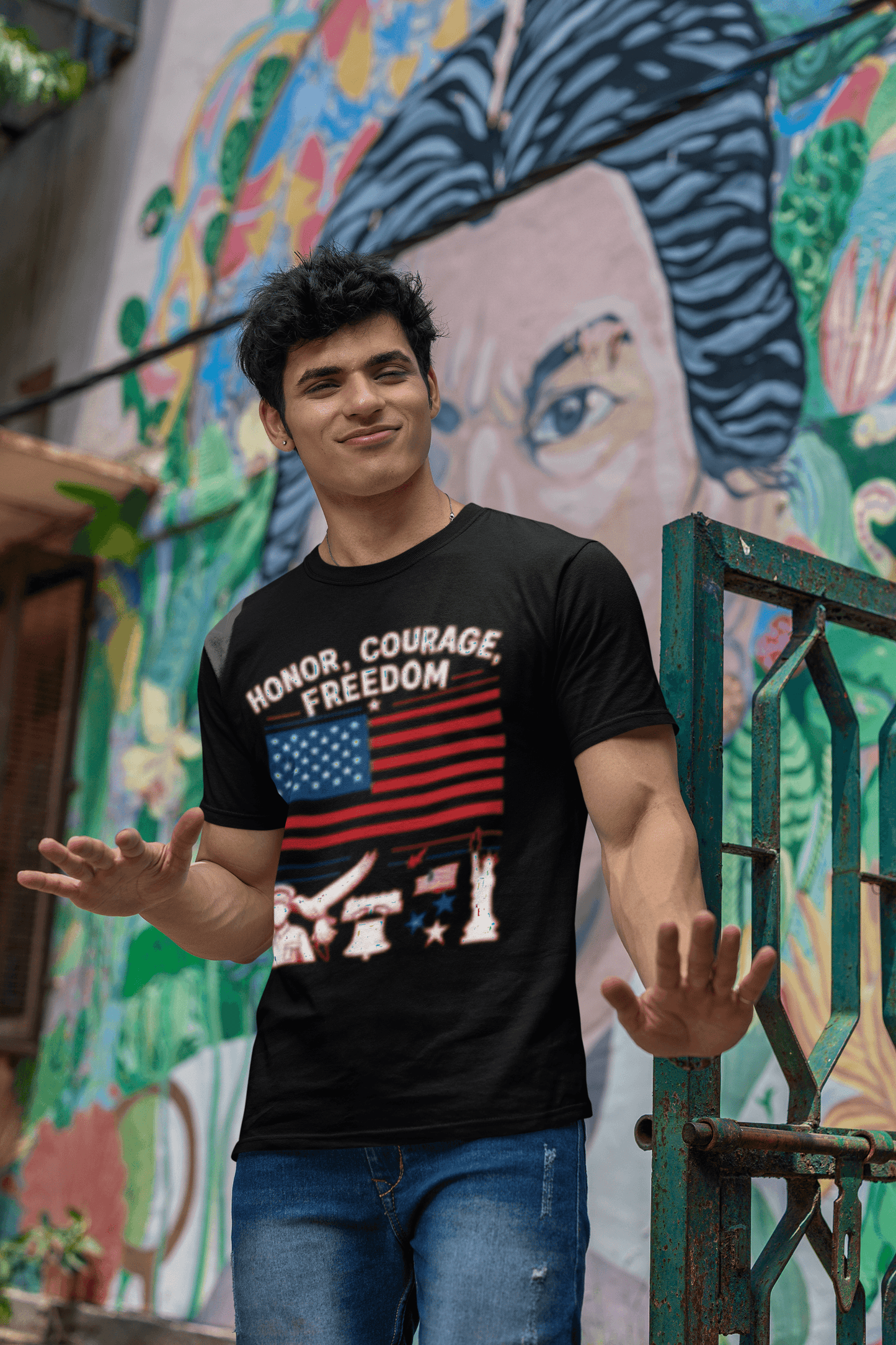 Honor Courage Freedom patriotic graphic tee