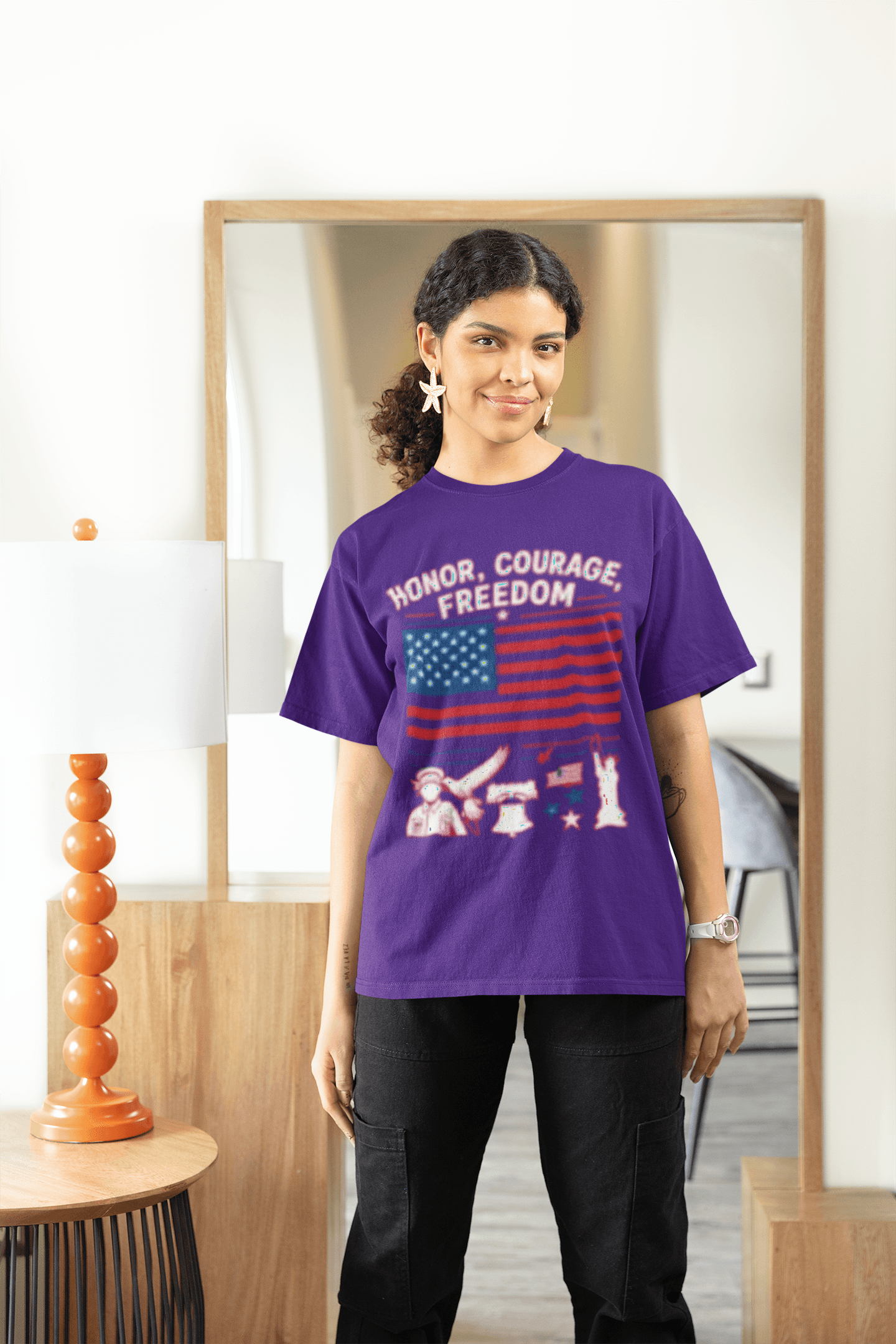 Honor Courage Freedom patriotic graphic tee