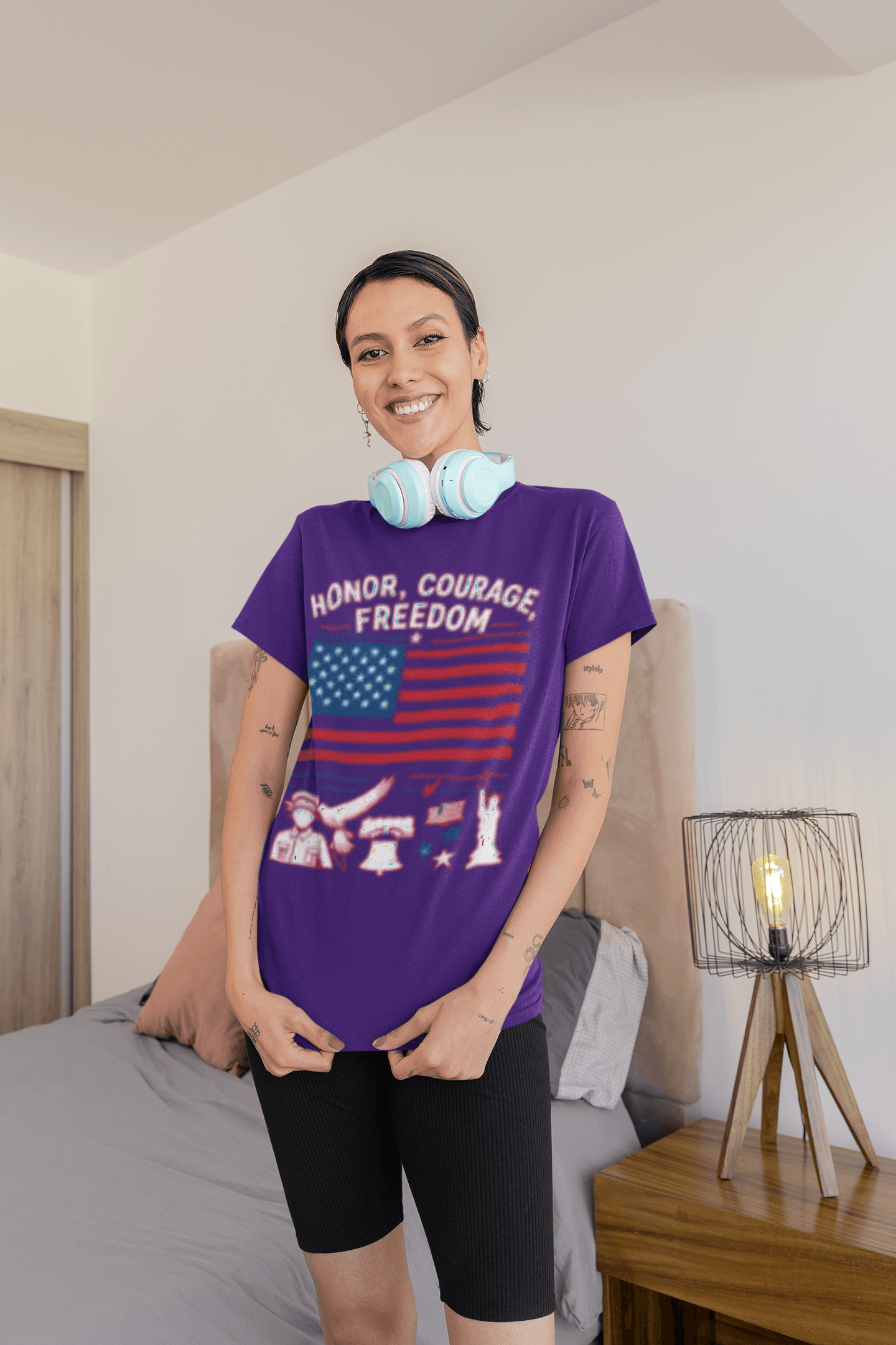Honor Courage Freedom patriotic graphic tee