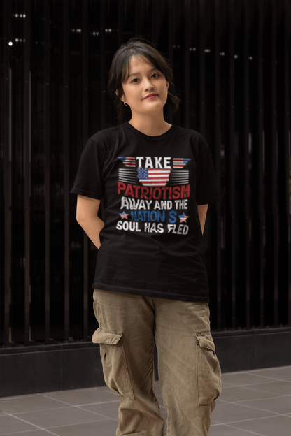 Patriotism Away patriotic graphic tee