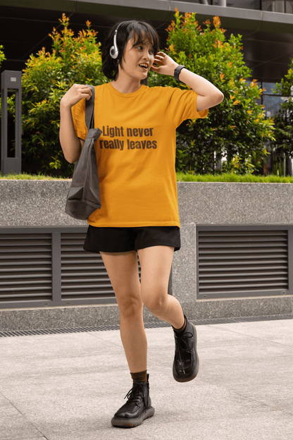 Light Never Leaves inspirational graphic tee