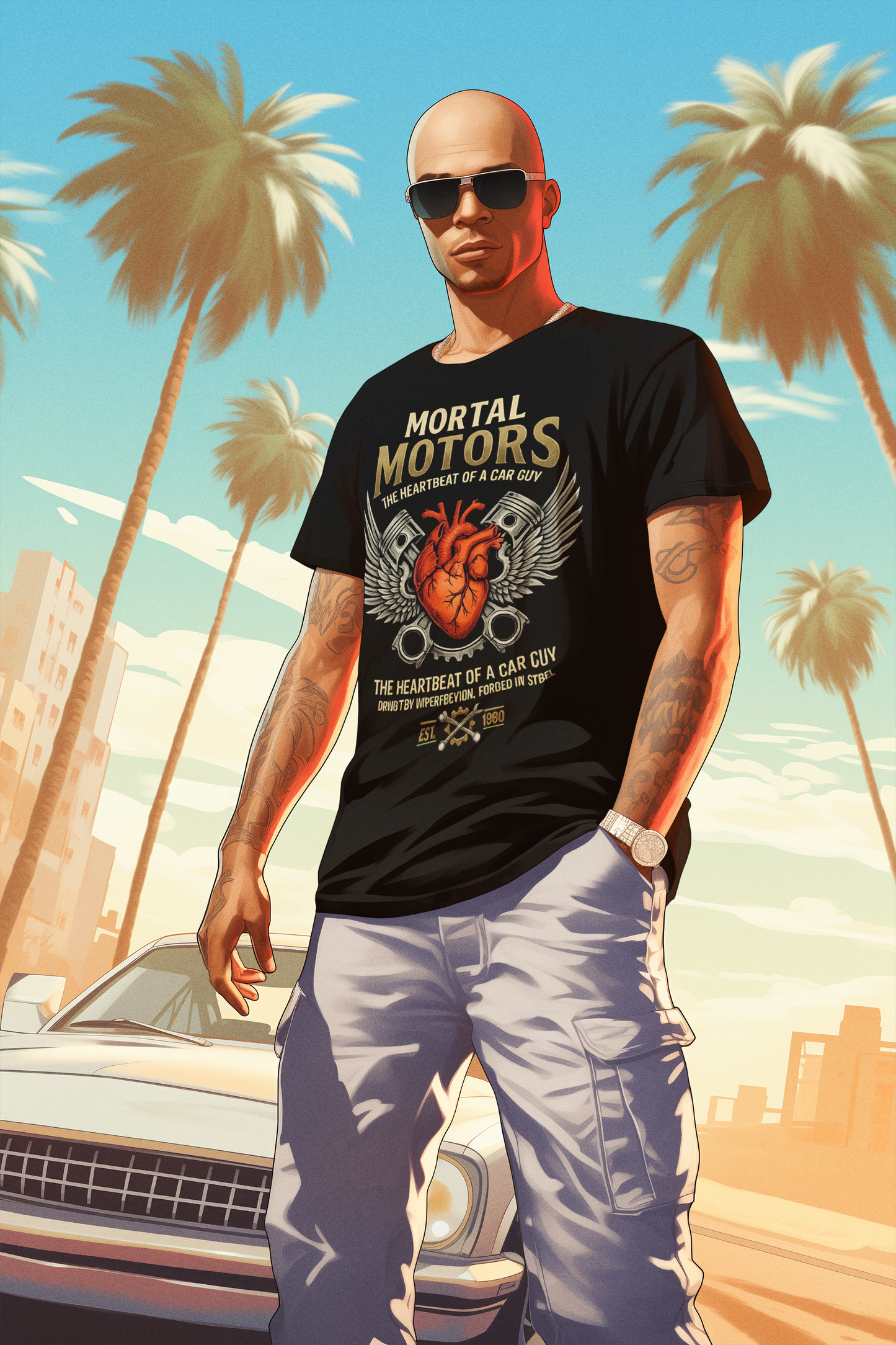 A Car Guy Heart Beat Tee/7 Stage Streetwear