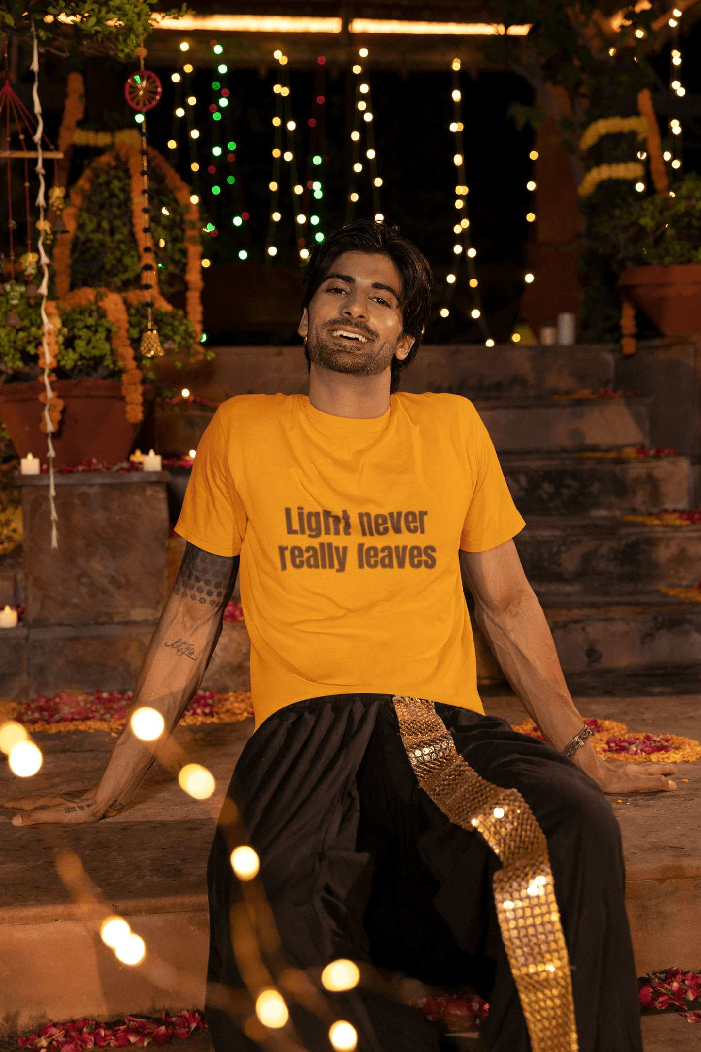 Light Never Leaves inspirational graphic tee