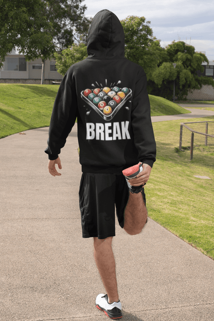 Break the Rack billiards graphic hoodie