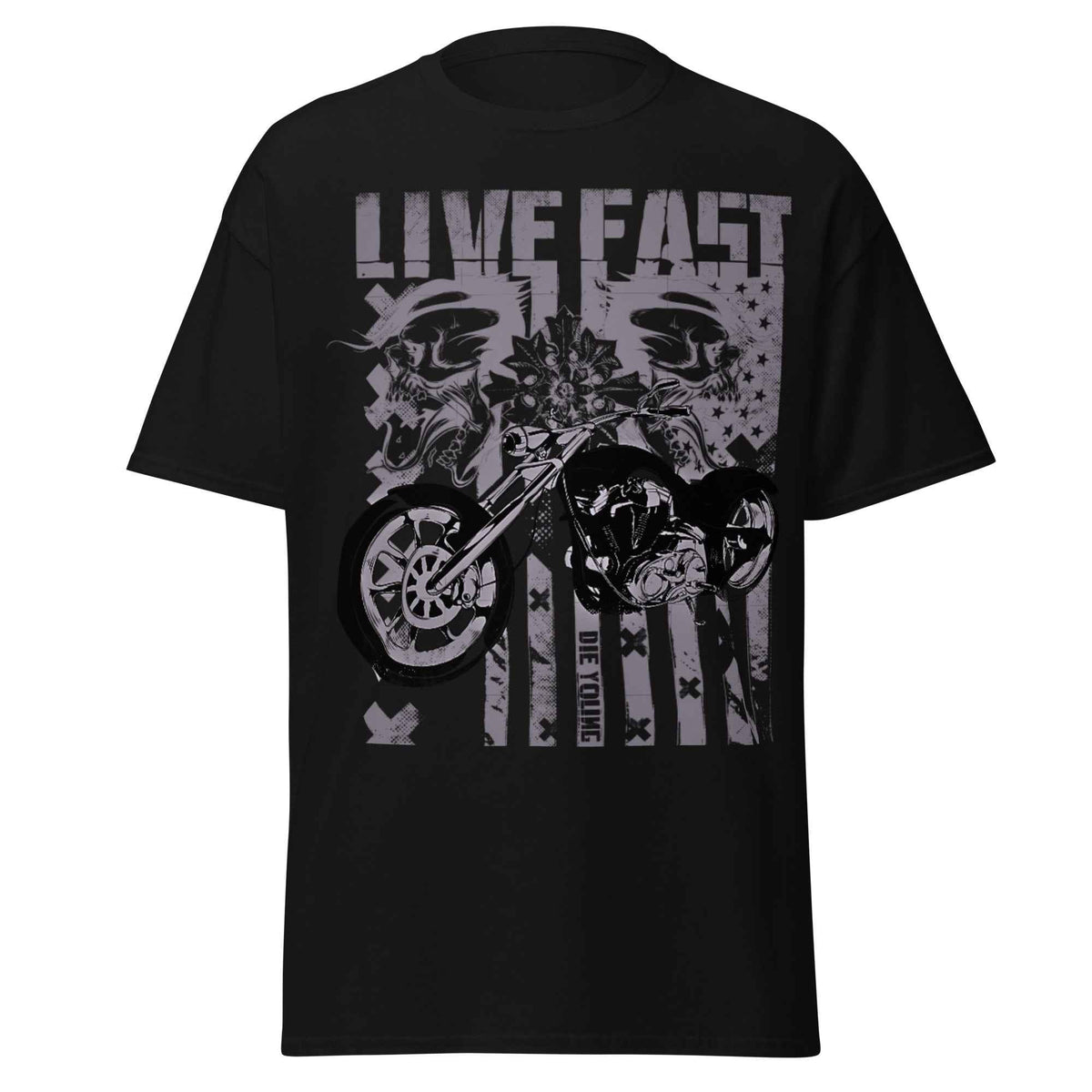 Live Fast graphic t-shirt worn by live fast streetwear embrace thrill life style
