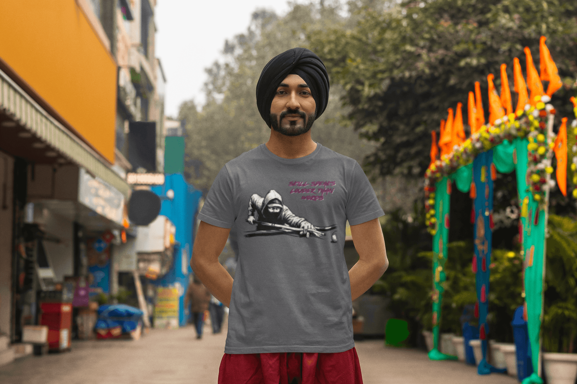 Skill Speaks Louder billiards graphic tee