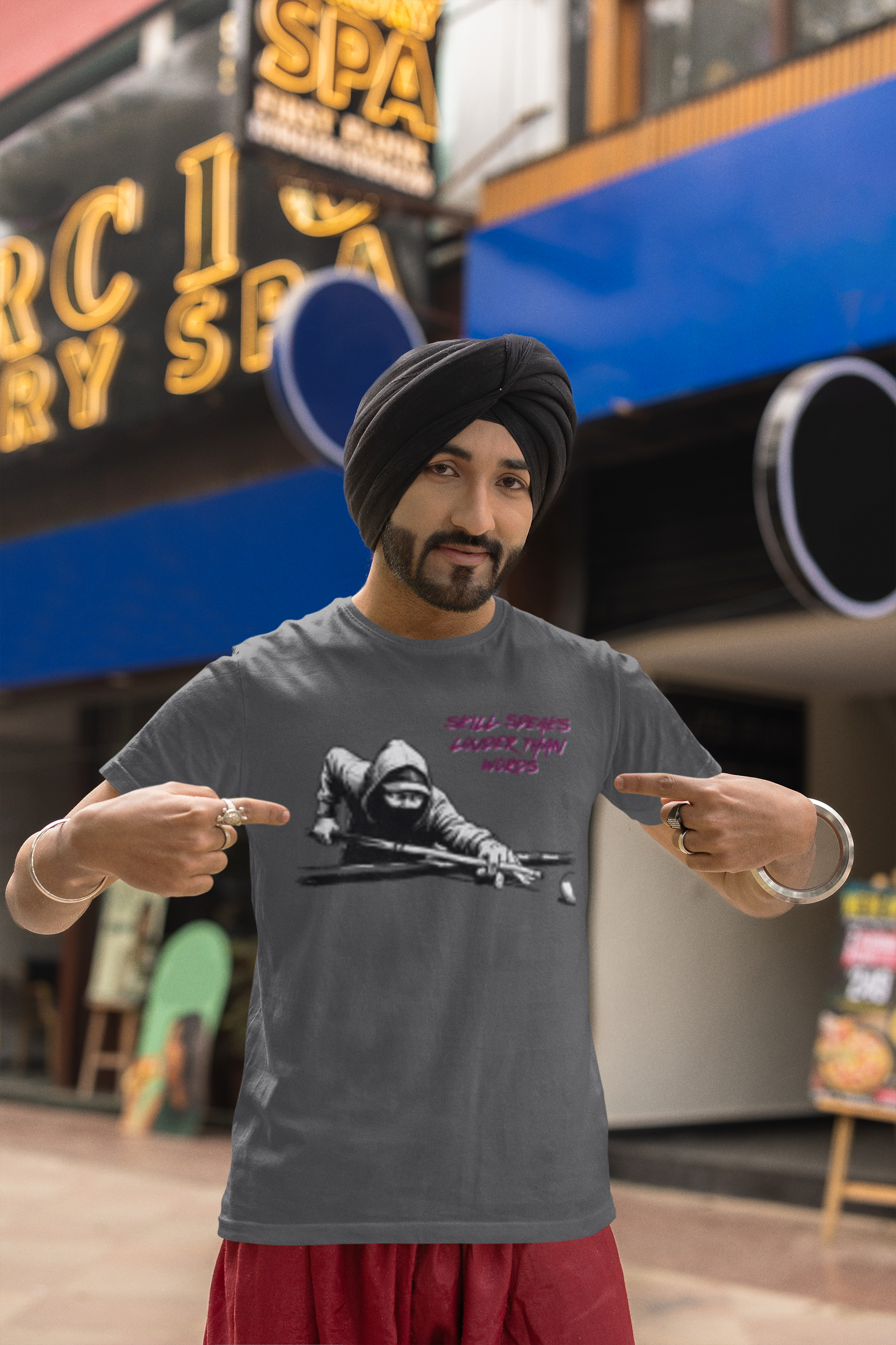 Skill Speaks Louder billiards graphic tee