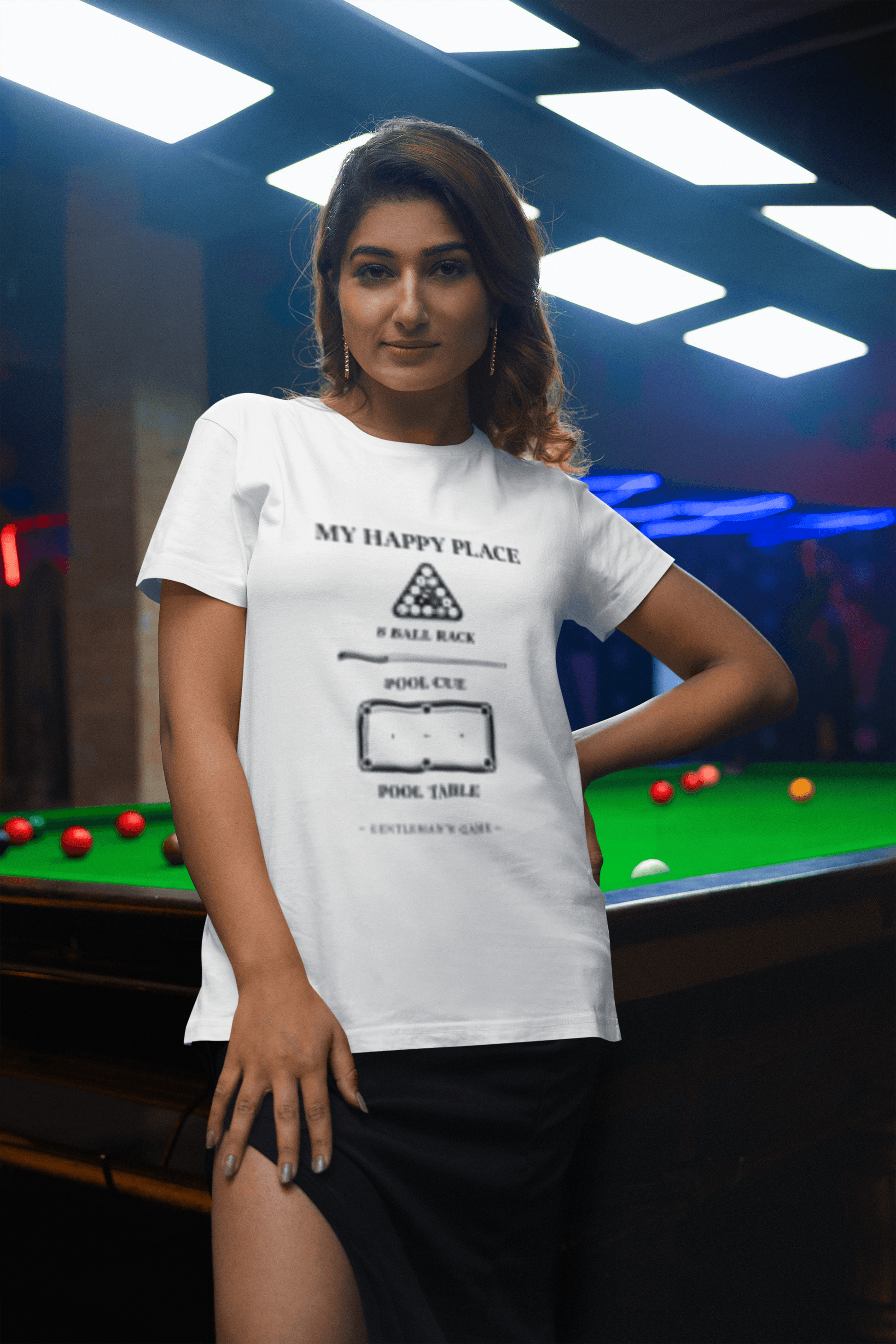 My Happy Place pool player graphic tee