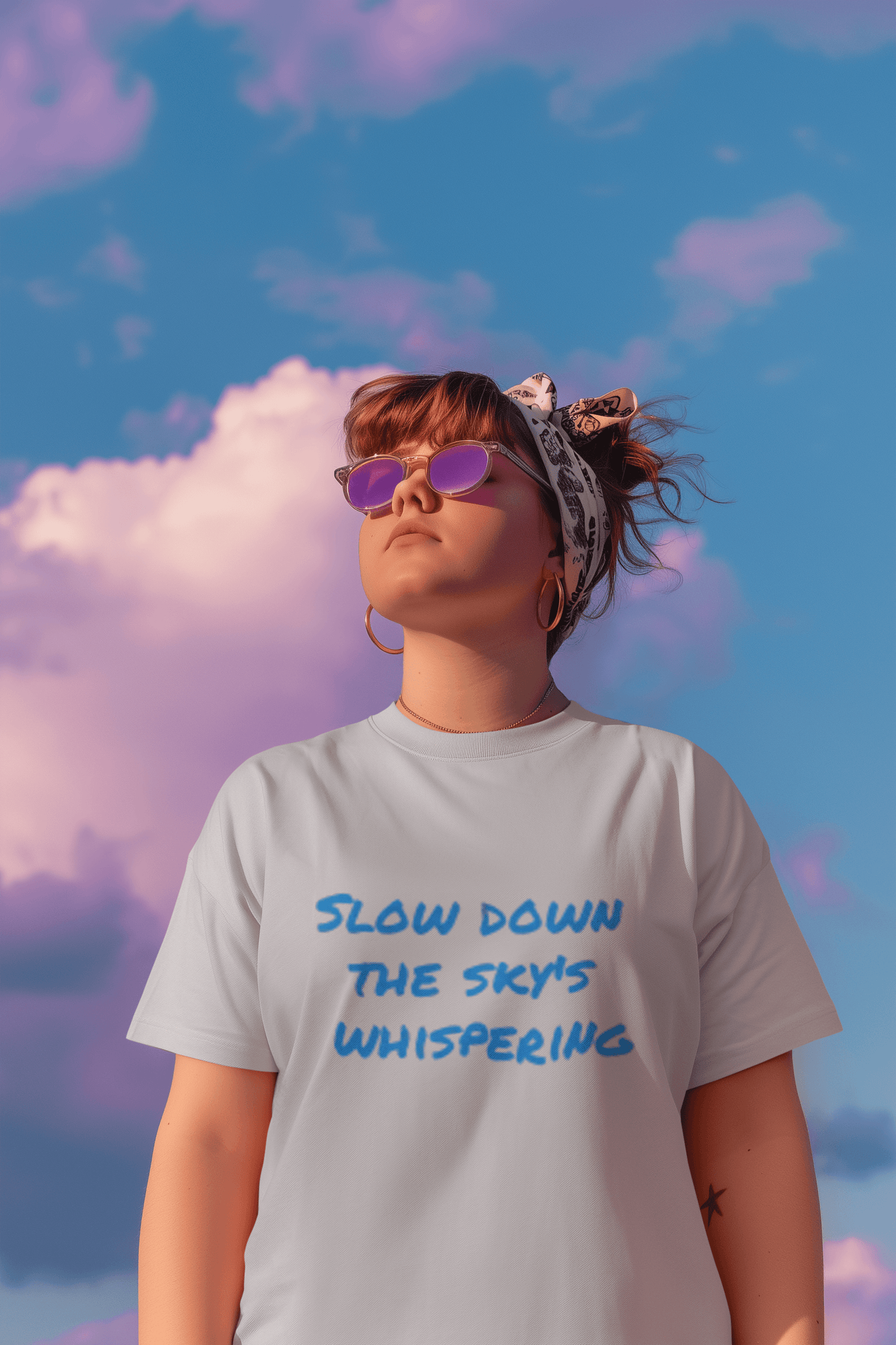 Slow Down the Sky inspirational graphic tee