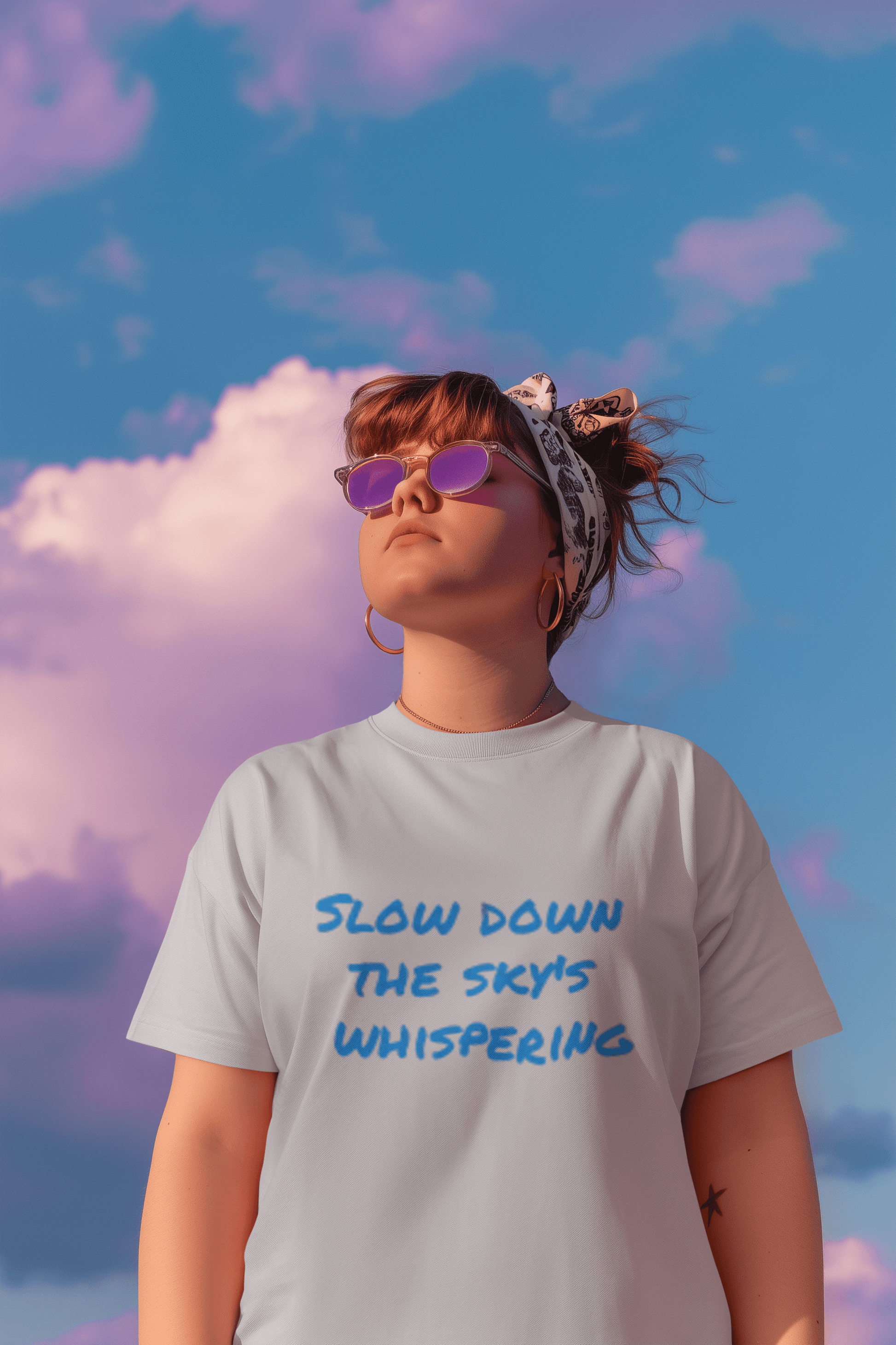 Slow Down the Sky inspirational graphic tee
